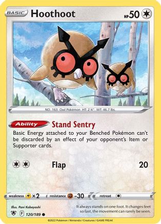 Hoothoot 120/189 - Reverse Holofoil SWSH10 Astral Radiance - Common