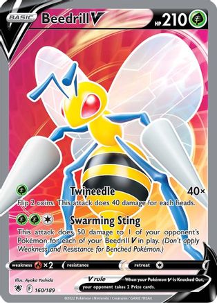 Beedrill V (Full Art) 160/189 - Holofoil SWSH10 Astral Radiance - Ultra Rare