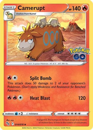 Camerupt 014/078 Pokemon GO - Uncommon