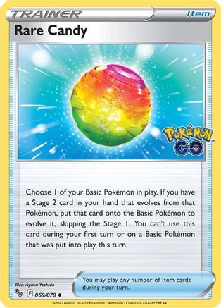 Rare Candy 069/078 - Reverse Holofoil Pokemon GO - Uncommon