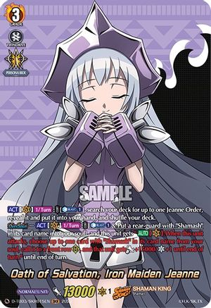 Oath of Salvation, Iron Maiden Jeanne (SKR) (D-TB03/SKR015EN) - D-TB03: Shaman King