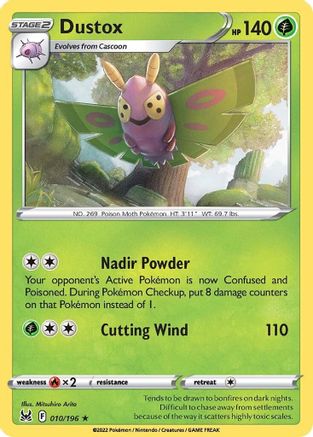 Dustox 010/196 - Reverse Holofoil SWSH11 Lost Origin - Rare