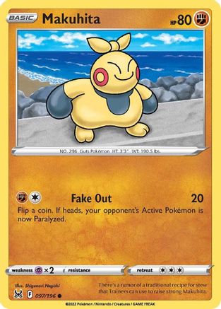 Makuhita 097/196 - Reverse Holofoil SWSH11 Lost Origin - Common