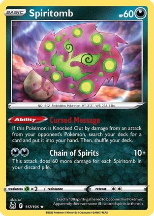 Spiritomb 117/196 SWSH11 Lost Origin - Rare