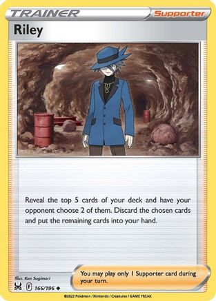 Riley 166/196 - Reverse Holofoil SWSH11 Lost Origin - Uncommon