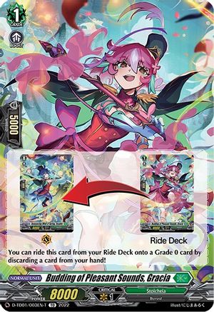 Budding of Pleasant Sounds, Gracia (Tutorial Card) (D-TD01/003EN-T) - D-TD01: Urara Haneyama -Bandmaster of Blossoming Bonds-