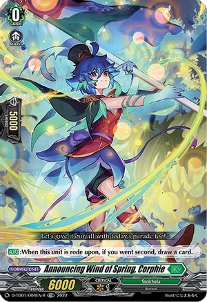Announcing Wind of Spring, Corphie (Foil) (D-TD01/004EN-R) - D-TD01: Urara Haneyama -Bandmaster of Blossoming Bonds-