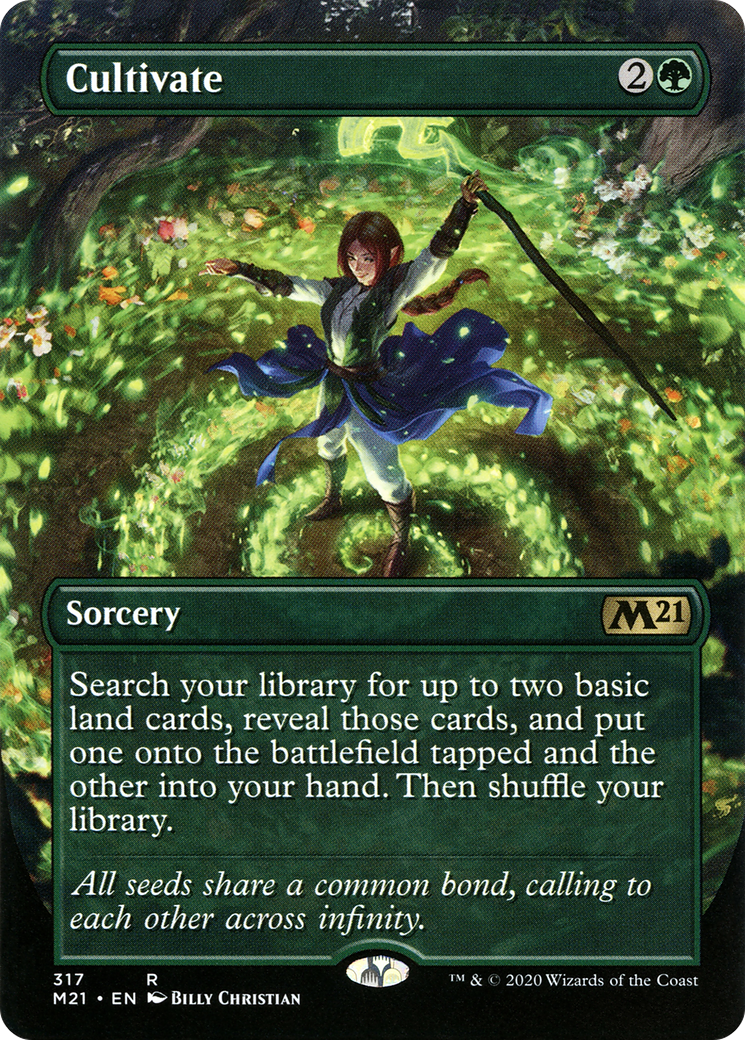 Cultivate (Alternate Art) (M21-317) - Core Set 2021 (Borderless) Foil