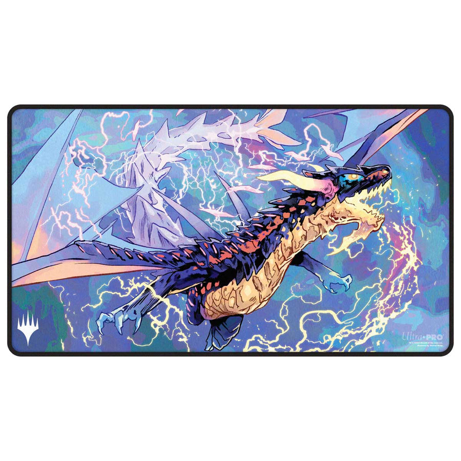 Playmat: MTG- Tarkir Dragonstorm-Neriv, Heart of the Storm Black Stitched Playmat