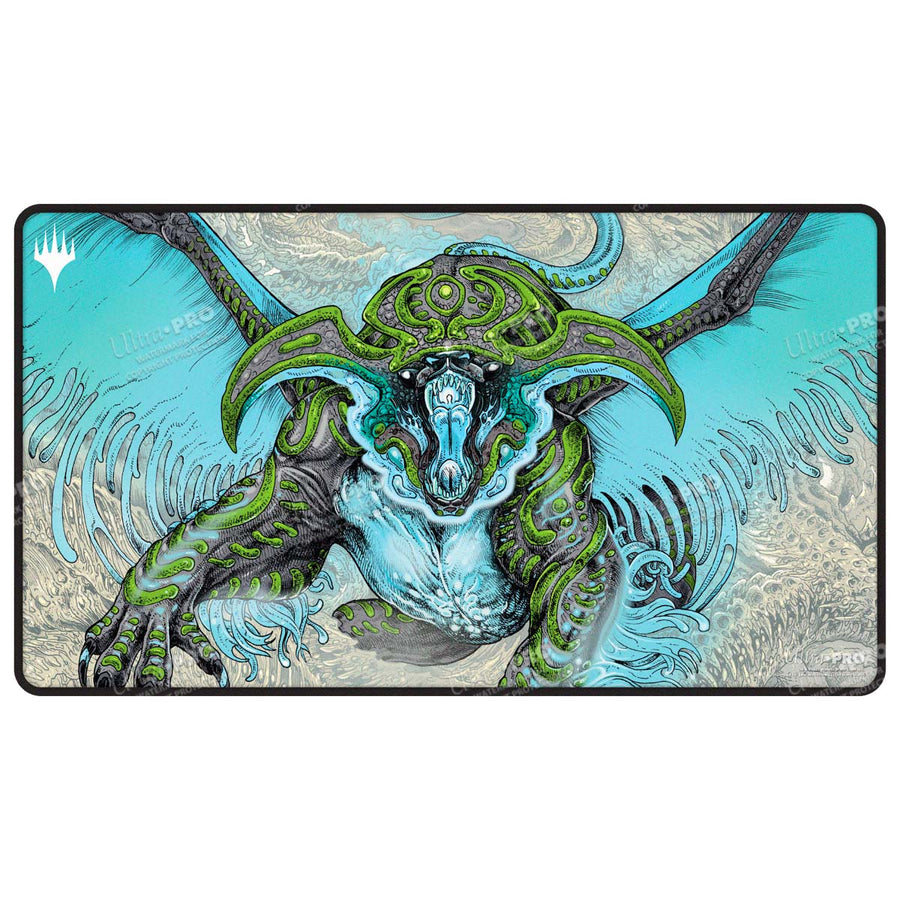 Playmat: MTG- Tarkir Dragonstorm-Ureni, the Song Unending Black Stitched Playmat