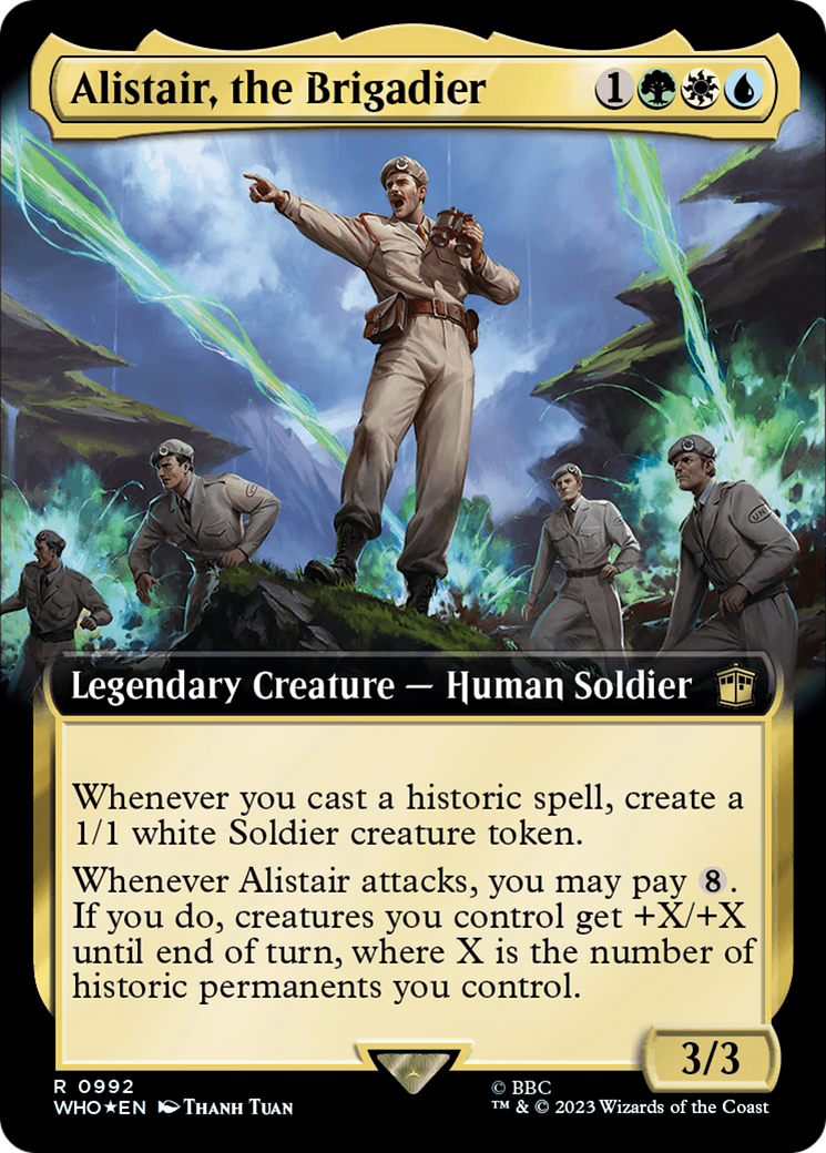 Alistair, the Brigadier (Extended Art) (Surge Foil) (WHO-992) - Doctor Who: (Extended Art) Foil