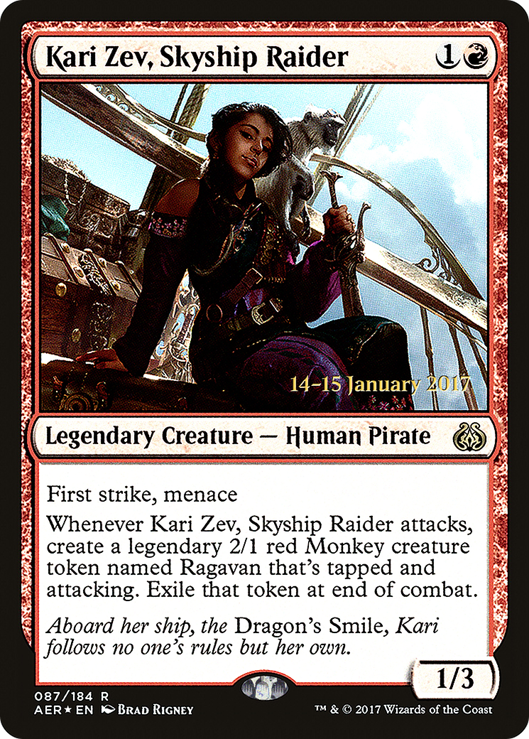 Kari Zev, Skyship Raider (PRE-87S) - Aether Revolt Promos Foil