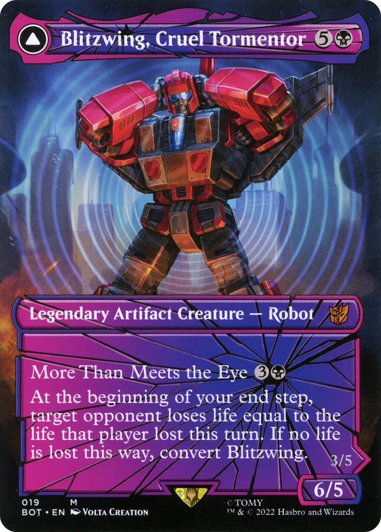 Blitzwing, Cruel Tormentor (Shattered Glass) (BOT-019) - Transformers: (convertdfc, shatteredglass) (Borderless) Foil