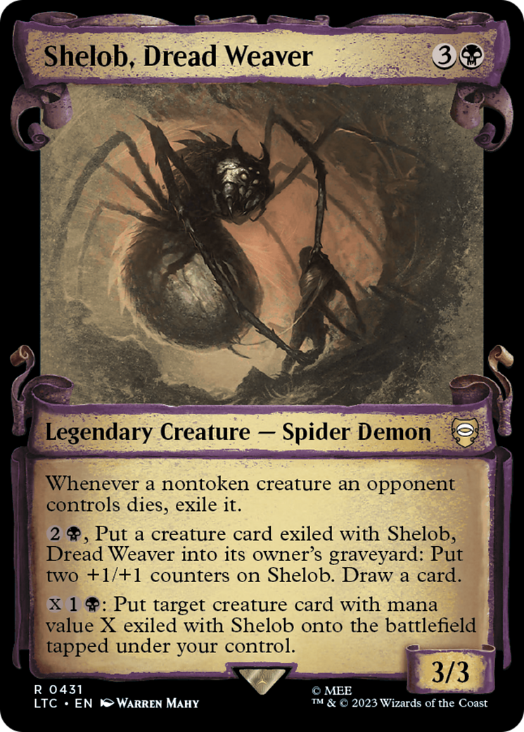 Shelob, Dread Weaver (Showcase Scrolls) (LTC-431) - Tales of Middle-earth Commander: (Showcase) Foil