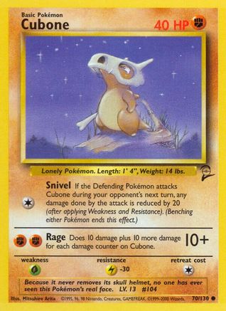 Cubone 070/130 Base Set 2 - Common