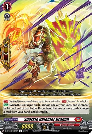 Sparkle Rejector Dragon (D-BT06/038EN) - D-BT06: Blazing Dragon Reborn