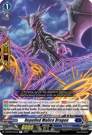 Repelled Malice Dragon (D-BT06/043EN) - D-BT06: Blazing Dragon Reborn
