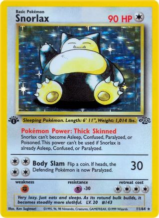 Snorlax (11) 011 - 1st Edition Holofoil Jungle - Holo Rare
