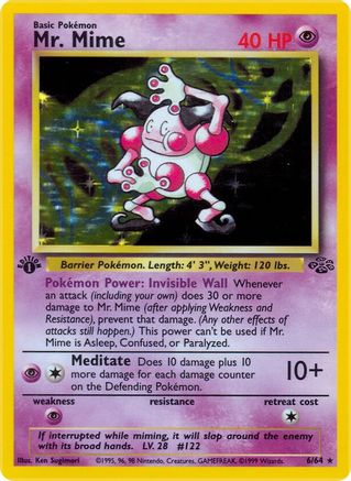 Mr. Mime (6) 006 - 1st Edition Holofoil Jungle - Holo Rare