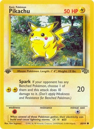 Pikachu 060/64 - 1st Edition Jungle - Common