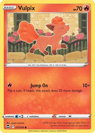 Vulpix 017/195 - Reverse Holofoil SWSH12 Silver Tempest - Common