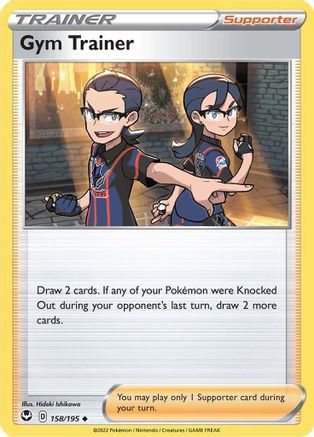 Gym Trainer 158/195 - Reverse Holofoil SWSH12 Silver Tempest - Uncommon
