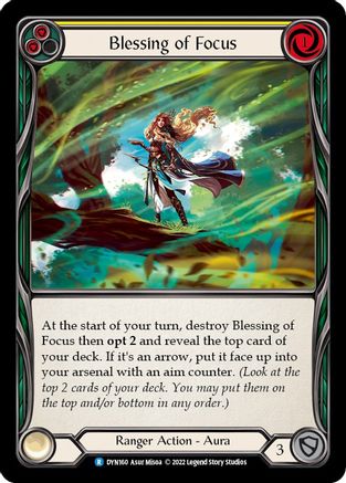 Blessing of Focus (Yellow) (DYN160) - Dynasty Rainbow Foil