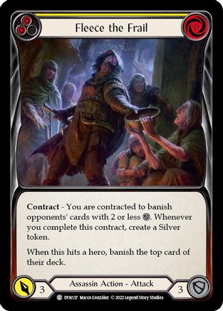 Fleece the Frail (Yellow) (DYN137) - Dynasty Rainbow Foil