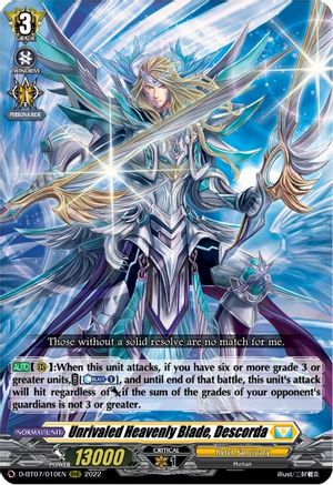 Unrivaled Heavenly Blade, Descorda (D-BT07/010EN) - D-BT07: Raging Flames Against Emerald Storm