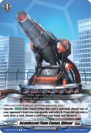 Incandescent Flame Cannon, Abhasal (D-BT07/074EN) - D-BT07: Raging Flames Against Emerald Storm