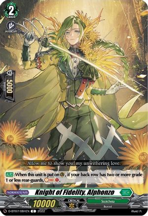 Knight of Fidelity, Alphonzo (D-BT07/084EN) - D-BT07: Raging Flames Against Emerald Storm