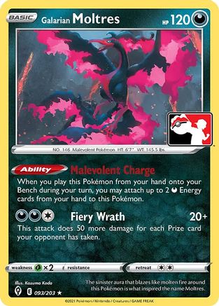 Galarian Moltres 093 Prize Pack Series Cards - Rare