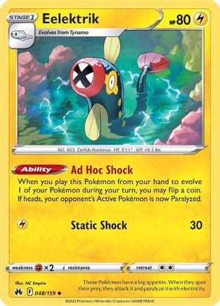 Eelektrik 048/159 - Reverse Holofoil Crown Zenith - Uncommon