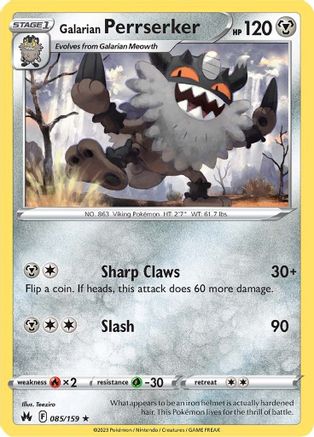 Galarian Perrserker 085/159 Crown Zenith - Rare