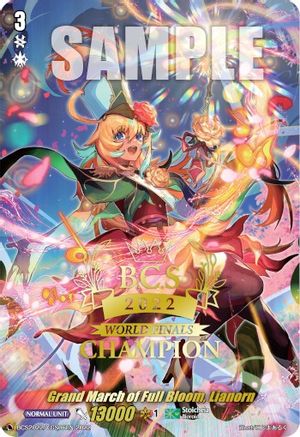 Grand March of Full Bloom, Lianorn (World Finals Champion 2022) (BCS2022/VGS06EN) - Bushiroad Event Cards