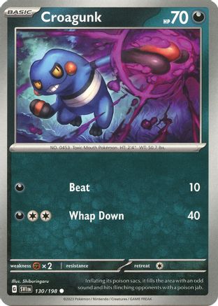 Croagunk 130/198 SV01 Scarlet & Violet Base Set - Common