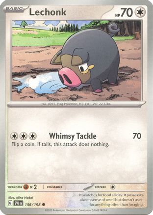 Lechonk 156/198 SV01 Scarlet & Violet Base Set - Common