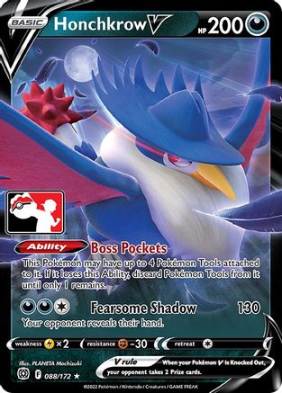 Honchkrow V 088/172 - Holofoil Prize Pack Series Cards - Ultra Rare