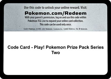 Code Card Prize Pack Series Cards - Code Card