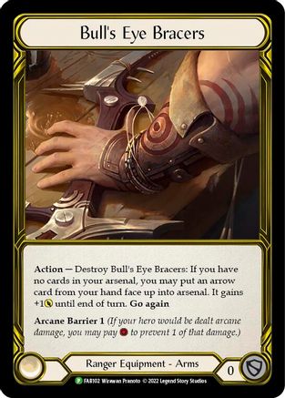 Bull's Eye Bracers - FAB102 (FAB102) - Flesh and Blood: Promo Cards Cold Foil