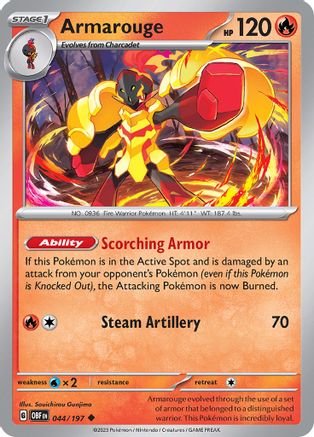 Armarouge 044/197 - Reverse Holofoil SV03 Obsidian Flames - Uncommon