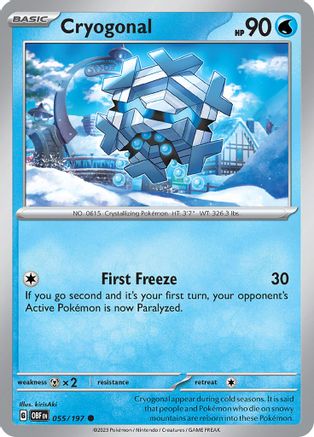 Cryogonal 055/197 SV03 Obsidian Flames - Common