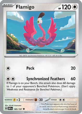 Flamigo 185/197 - Reverse Holofoil SV03 Obsidian Flames - Uncommon