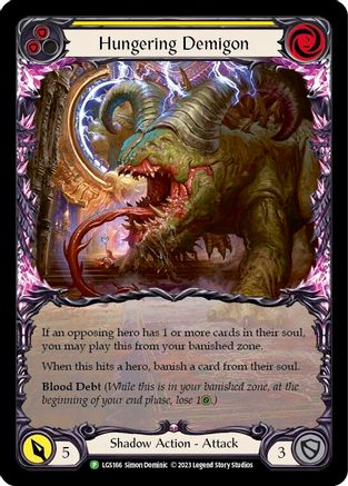 Hungering Demigon (Yellow) - LGS166 (LGS166) - Flesh and Blood: Promo Cards Rainbow Foil