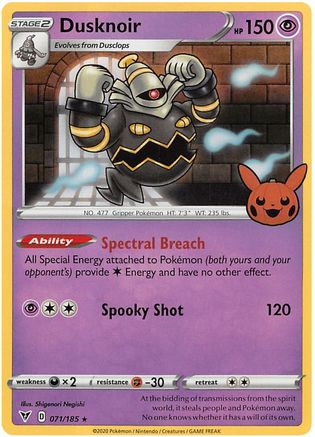 Dusknoir 071/185 - Holofoil Trick or Trade BOOster Bundle 2023 - Holo Rare