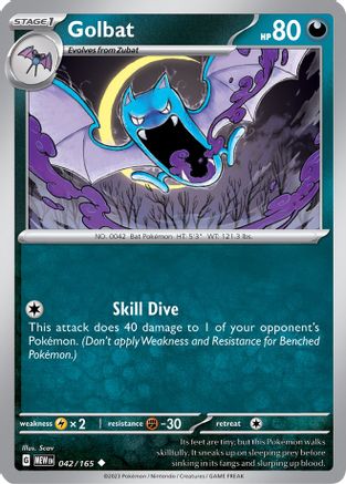 Golbat 042/165 - Reverse Holofoil SV Scarlet & Violet 151 - Uncommon