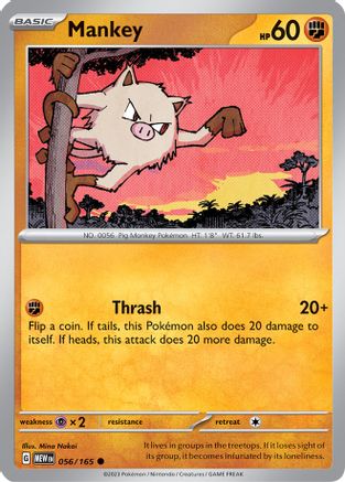 Mankey 056/165 - Reverse Holofoil SV Scarlet & Violet 151 - Common