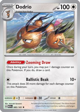 Dodrio 085/165 - Holofoil SV Scarlet & Violet 151 - Rare