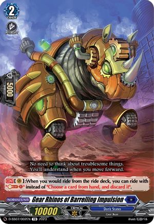 Gear Rhinos of Barrelling Impulsion (D-SS07/002EN) - D-SS07: Stand Up Deckset "Favrneel"
