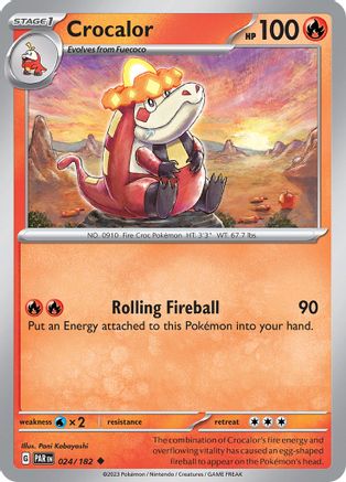 Crocalor 024/182 - Reverse Holofoil SV04 Paradox Rift - Uncommon
